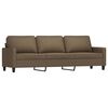 vidaXL Juego de sofás con cojines 3 piezas tela marrón