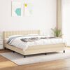 vidaXL Cama box spring con colch&oacute;n tela color crema 180x200 cm