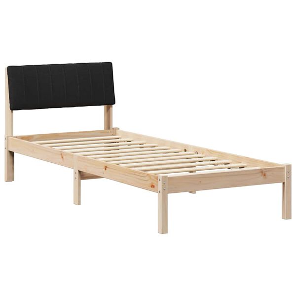 vidaXL Estructura de cama con cabecera Marr&oacute;n y negro 75 x 190 cm