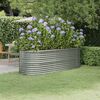 vidaXL Jardinera de acero galvanizado plateado 224x80x68 cm