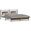 vidaXL Estructura de cama sin colch&oacute;n metal roble ahumado 180x200 cm