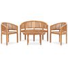 vidaXL Juego de muebles de jard&iacute;n 4 piezas madera maciza de teca