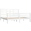 vidaXL Estructura de cama sin colch&oacute;n madera maciza blanco 180x200 cm