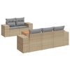 vidaXL Juego de sof&aacute;s jard&iacute;n con cojines 6 pzas rat&aacute;n sint&eacute;tico beige