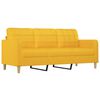 vidaXL Sof&aacute; 3 plazas con almohadas y cojines tela amarillo claro 180cm