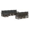 vidaXL Conjunto de sof&aacute;s de jard&iacute;n 10 pcs Gris rat&aacute;n sint&eacute;tico