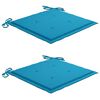 vidaXL Sillas de jard&iacute;n 2 unidades con cojines azul madera de teca