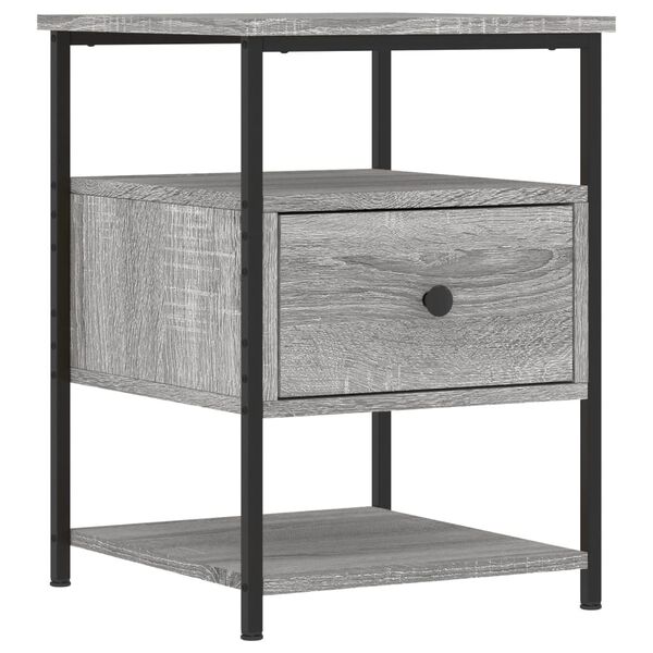 vidaXL Mesitas noche 2 uds madera ingenier&iacute;a gris Sonoma 40x42x56 cm