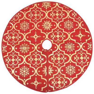 vidaXL Falda del árbol de Navidad de lujo con calcetín tela roja 122cm