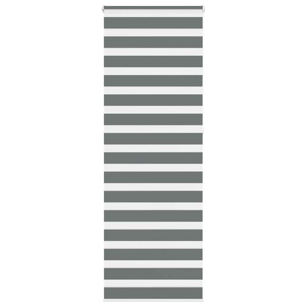 vidaXL Estor cebra gris oscuro 80x230cm tejido ancho 75,9 cm poli&eacute;ster