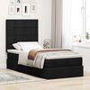vidaXL Cama otomana con colch&oacute;n negra 90x200 cm tela