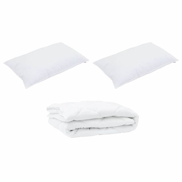 vidaXL Edredón de todas las estaciones con almohada 3 pcs Microfibra