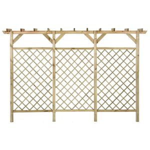 vidaXL Valla de jard&iacute;n con p&eacute;rgola madera pino impregnada 300x50x200cm