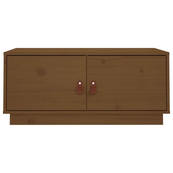 vidaXL Mesa de centro madera maciza de pino marrón miel 80x50x35 cm