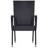 vidaXL Juego de comedor para jard&iacute;n 5 piezas negro
