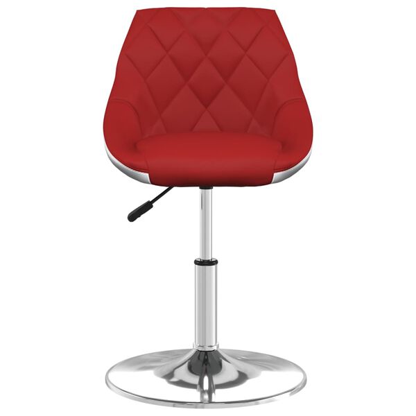 vidaXL Silla comedor giratoria 2 uds cuero sint&eacute;tico rojo vino blanco
