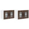 vidaXL Panel de lavaplatos Kalmar 2 pcs Roble Marr&oacute;n 60 x 31 x 40 cm