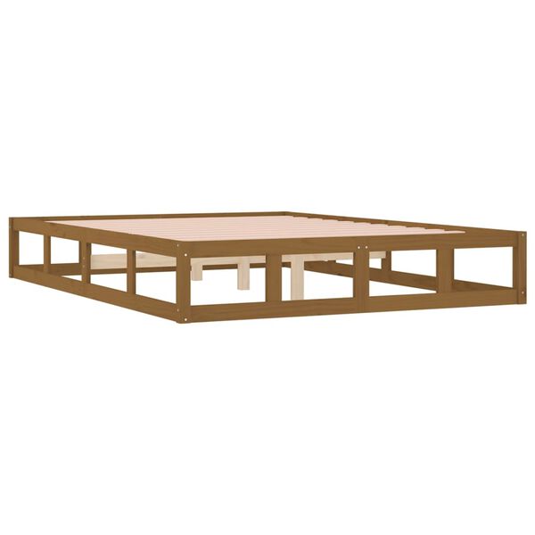 vidaXL Estructura de cama de madera maciza marr&oacute;n miel 150x200 cm