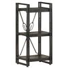 vidaXL Estanter&iacute;a de 3 niveles madera maciza de mango negro 40x30x80cm