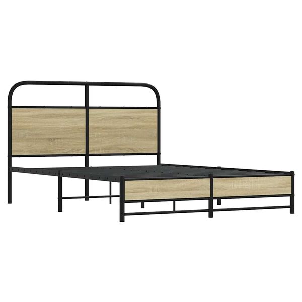 vidaXL Estructura de cama sin colch&oacute;n 120x190 cm madera roble Sonoma