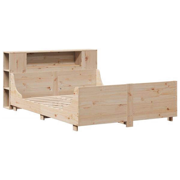 vidaXL Estructura de cama sin colch&oacute;n madera de pino maciza 120x200 cm