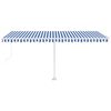vidaXL Toldo autom&aacute;tico LED sensor de viento azul y blanco 500x350 cm