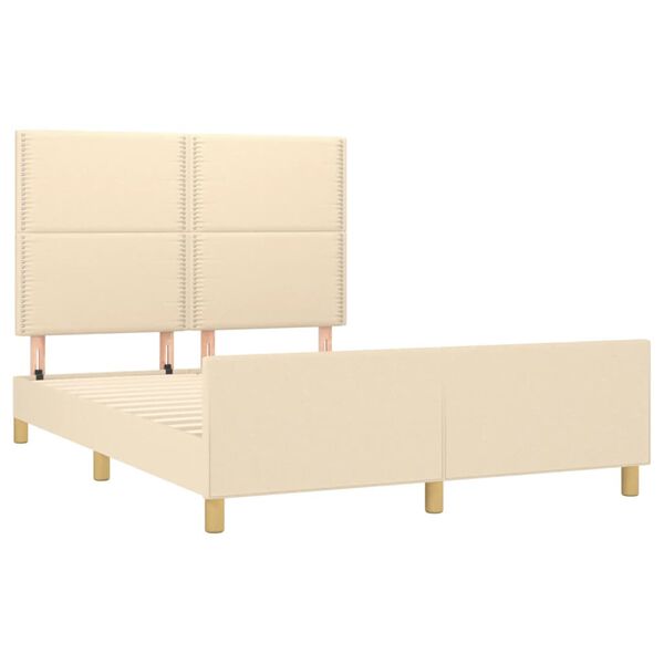 vidaXL Cama sin colch&oacute;n tela color crema 140x190 cm