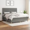vidaXL Cama box spring con colch&oacute;n tela gris oscuro 180x200 cm