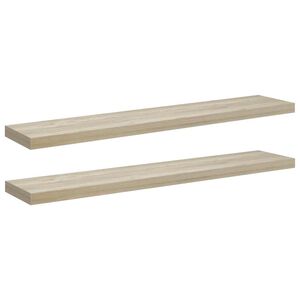 vidaXL Estantes flotantes pared 2 uds color roble MDF 120x23,5x3,8cm