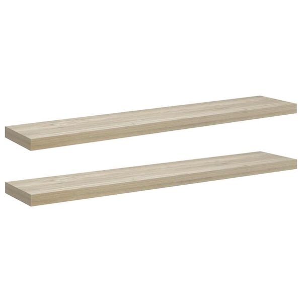 vidaXL Estantes flotantes pared 2 uds color roble MDF 120x23,5x3,8cm