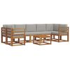 vidaXL Conjunto de sof&aacute;s de exterior 8 pcs Gris Natural y Claro