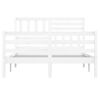 vidaXL Estructura de cama de madera maciza blanco 150x200 cm