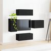 vidaXL Conjunto de mueble para TV de pared 4 pcs Negro