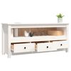 vidaXL Mueble para TV de madera maciza de pino blanco 114x35x52 cm