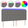 vidaXL Cabecero con luces LED tela gris oscuro 160x5x118/128 cm