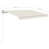 vidaXL Toldo manual retr&aacute;ctil con luz LED crema 3x2,5 m