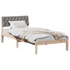 vidaXL Estructura de cama con cabecera Marr&oacute;n y taupe 90 x 200 cm