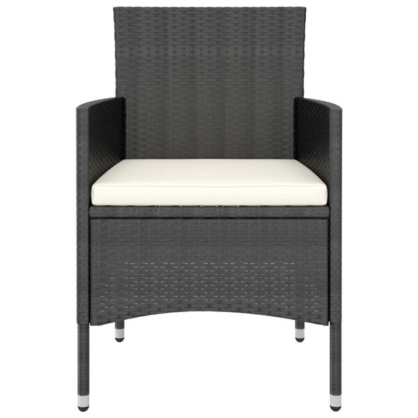 vidaXL Set comedor jard&iacute;n 5 pzas rat&aacute;n sint&eacute;tico y madera acacia negro