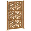 vidaXL Puerta de jard&iacute;n 100x150 cm de acero corten con dise&ntilde;o de hojas