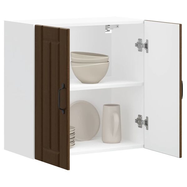 vidaXL Armario de pared de cocina Lucca roble marrón
