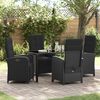 vidaXL Conjunto de Comedor de Jard&iacute;n 5 pcs Negro rat&aacute;n sint&eacute;tico