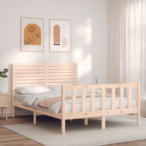 vidaXL Estructura de cama sin colch&oacute;n madera de pino maciza 120x200 cm