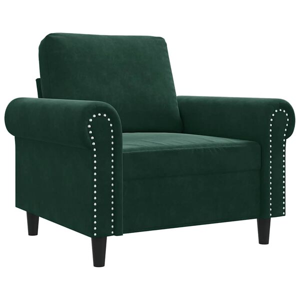 vidaXL Sill&oacute;n de terciopelo verde oscuro 60 cm
