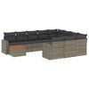 vidaXL Set de sof&aacute;s de jard&iacute;n 11 pzas y cojines rat&aacute;n sint&eacute;tico gris