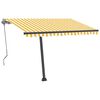 vidaXL Toldo autom&aacute;tico LED sensor de viento amarillo blanco 300x250cm
