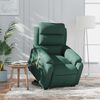 vidaXL Sill&oacute;n reclinable elevable terciopelo verde oscuro