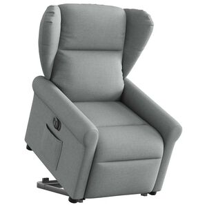 vidaXL Sill&oacute;n el&eacute;ctrico reclinable elevable de tela gris claro