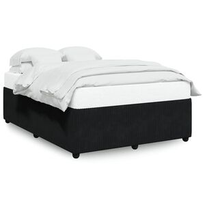 vidaXL Estructura de cama sin colch&oacute;n terciopelo negro 140x190 cm