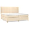 vidaXL Cama box spring con colch&oacute;n tela color crema 200x200 cm
