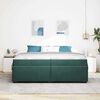 vidaXL Estructura de cama con colch&oacute;n Verde oscuro 200 x 200 cm tela